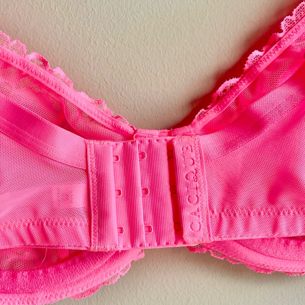 Cacique Vibrant Pink Lace Bra 40C - Picture 5 of 5
